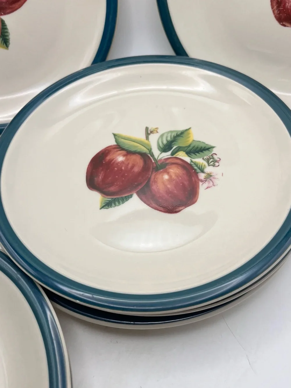 Vintage Casuals by China Pearl APPLE Salad Plate 7.5” ~ Set Of 7